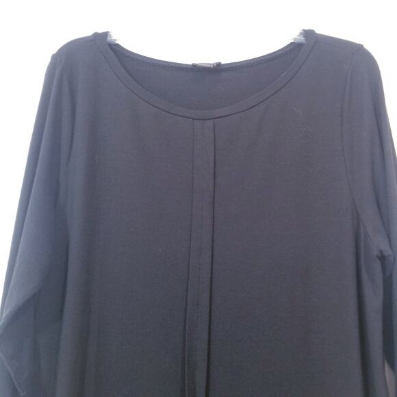 J. Jill Wearever Collection Black Jersey Shift Dress Boatneck Lagenlook - Picture 7 of 10